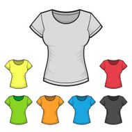 Women&#039;s T-shirt Design Template Color Set Vector