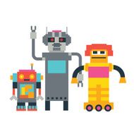 Cute robots family