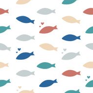 Shoal of fishes Multicolored seamless vector pattern