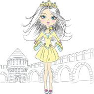 Vector beautiful fashion girl princess N2