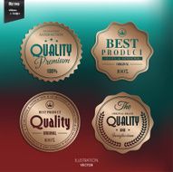 Set of retro stamp tag label badge on color background N6