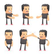 set of bad guy character in different poses N13