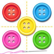 Five Colored Clothes Buttons