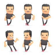 set of bad guy character in different poses N15