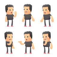 set of bad guy character in different poses N16