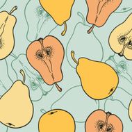 Pattern with ripe pears N6