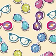 retro glasses seamless patternt of sticker design N2