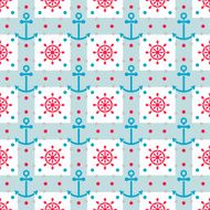 Seamless sea pattern with anchors hand wheels N3
