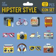 Hipster style design icon set Trendy illustrations