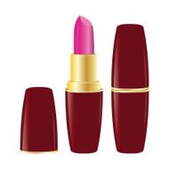 Pomade Lipstick in black case on white background Vector N2