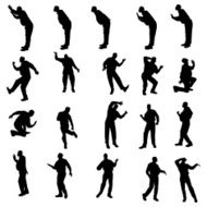 Vector silhouette of women N78