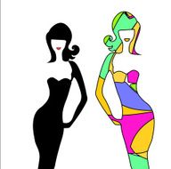 silhouette girl model sheath dress at party N4
