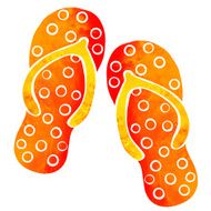 Watercolor flip flop sandals N2