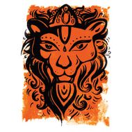 Lion head Ethnic pattern