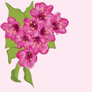 Tropical flowers with green leaves