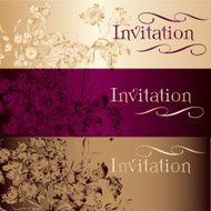 Collection of vector invitation cards in vintage style