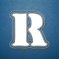 Denim jeans letter R