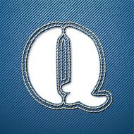 Denim jeans letter Q