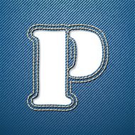 Denim jeans letter P