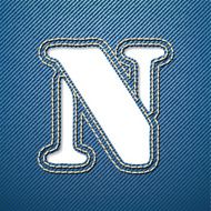 Denim jeans letter N