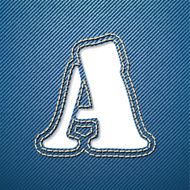 Denim jeans letter A