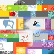 Abstract pixel art color background