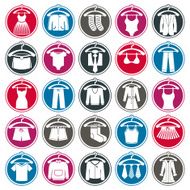 Woman clothes vector icon set N3