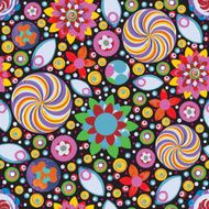 Circle abstract beautiful flower seamless pattern Vector N27