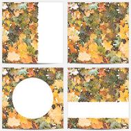 Set of templates with autumn leaves mosaic
