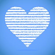 Big heart Striped Abstract hand drawn color strokes