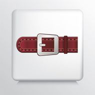 Square Icon with Leather Brown Belt and Silver Buckle