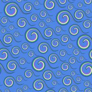 Abstract seamless pattern of squiggles Blue color
