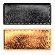 Leather labels on white background