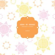 Abstract textile colroful suns geometric frame seamless pattern background