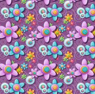 seamless pattern of buttons in the shape flowers