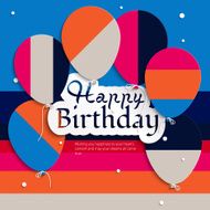 Vector birthday card with balloons and text N25
