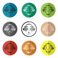 Vector group of monkey face in the circle