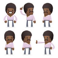 set of disco man character in different poses N22