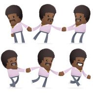 set of disco man character in different poses N24