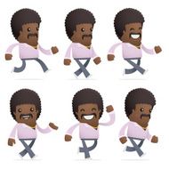 set of disco man character in different poses N25