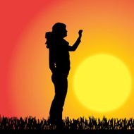 Vector silhouette of a woman N726