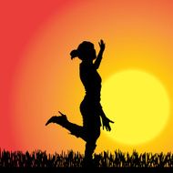 Vector silhouette of a woman N727