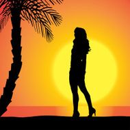 Vector silhouette of a woman N728