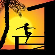 Vector silhouette girls N4