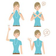 Various expressions of the woman