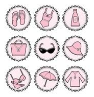Girly beach icons