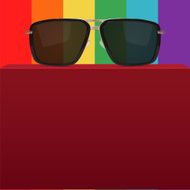 Abstract background with realistic sunglasses