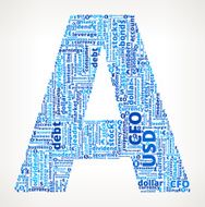 Letter A on Business and Finance Word Cloud