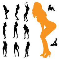 Vector silhouette of woman N73