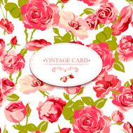 Vintage Floral Card with Roses N2